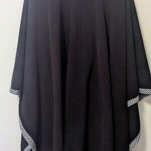 Le Moda Black Poncho/Cape with black & white trim